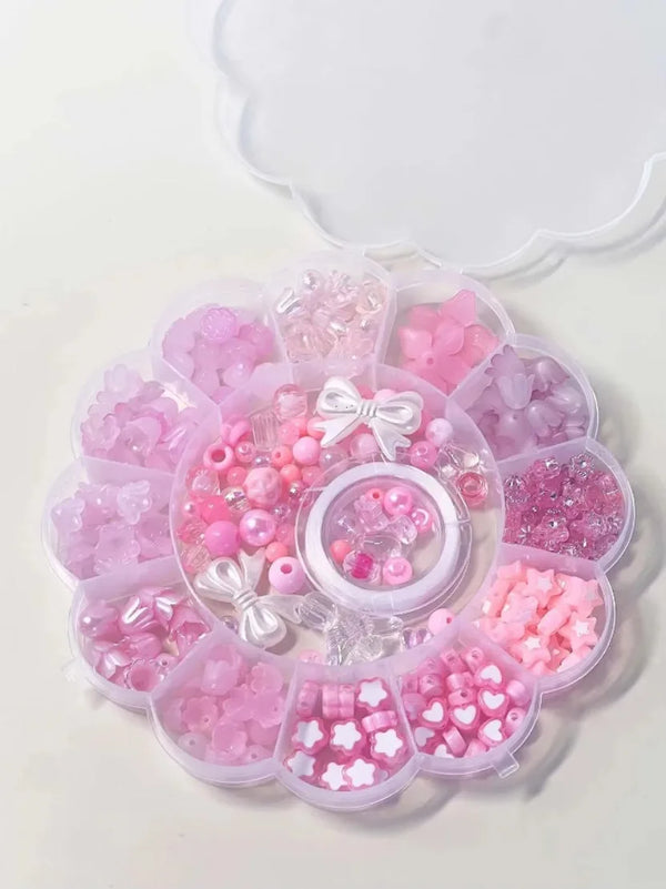 13-Grid Purple Plum Blossom Acrylic Beads Set