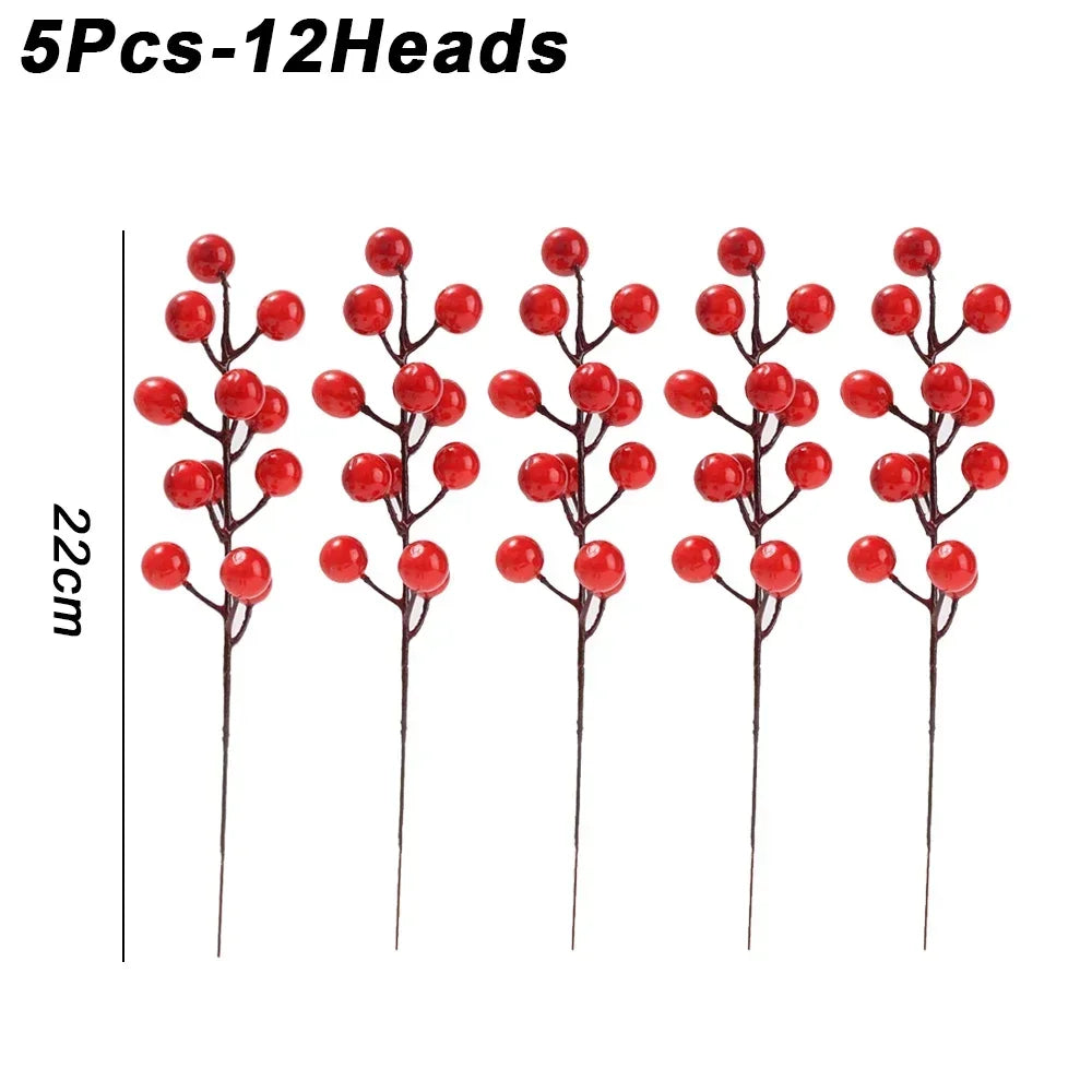 Artificial Holly Berry Stems – Christmas Décor