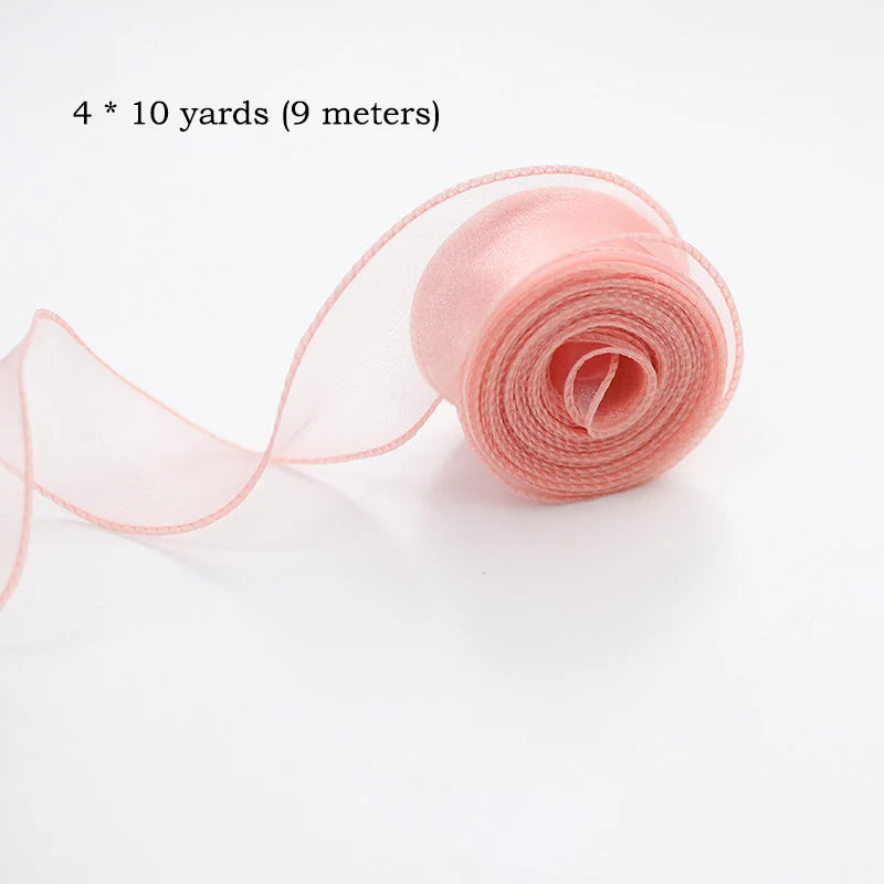 Chiffon Silk Ribbon Roll – Organza Satin (10 Yards, for Crafts & Decoration)