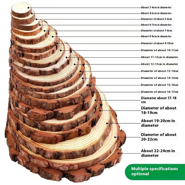 DIY Pine Wood Log Chips – Natural Round Wood Slices for Crafts