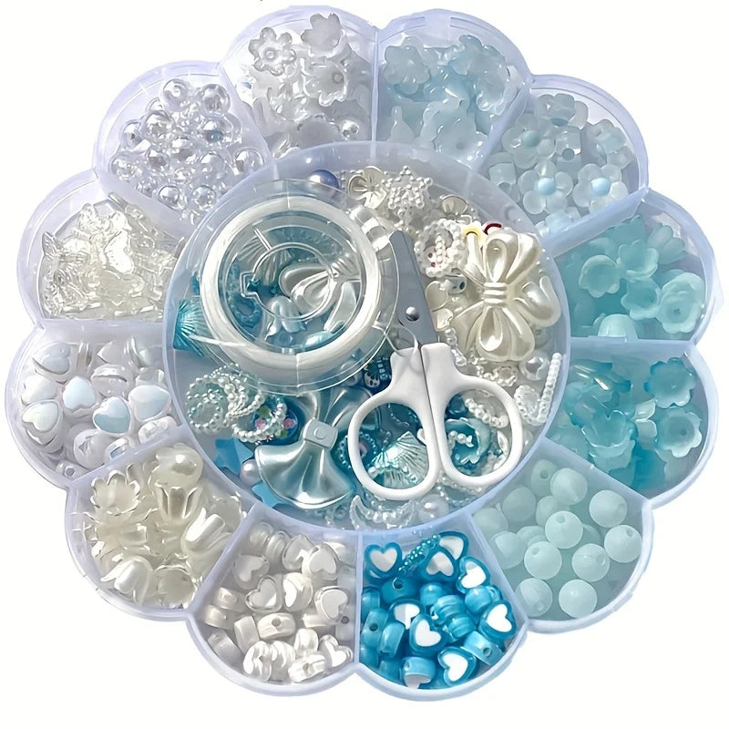13-Grid Purple Plum Blossom Acrylic Beads Set