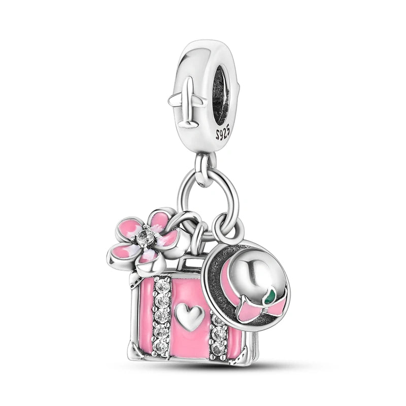925 Sterling Silver Pink Ballet Girl Pendant – DIY Jewelry Charm for Bracelet & Necklace