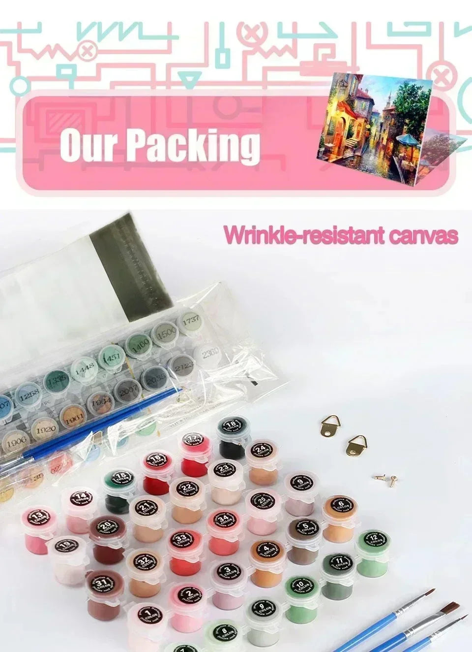 Disney Stitch Paint by Numbers – Frameless Cartoon Wall Art for Home & Bedroom