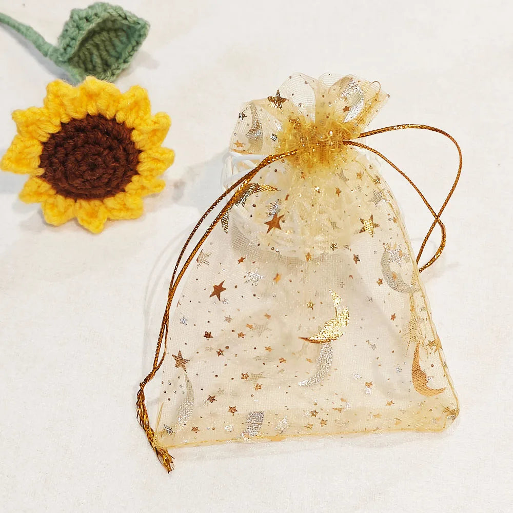 Multicolor Moon Star Organza Pouches – Jewelry & Candy Bags