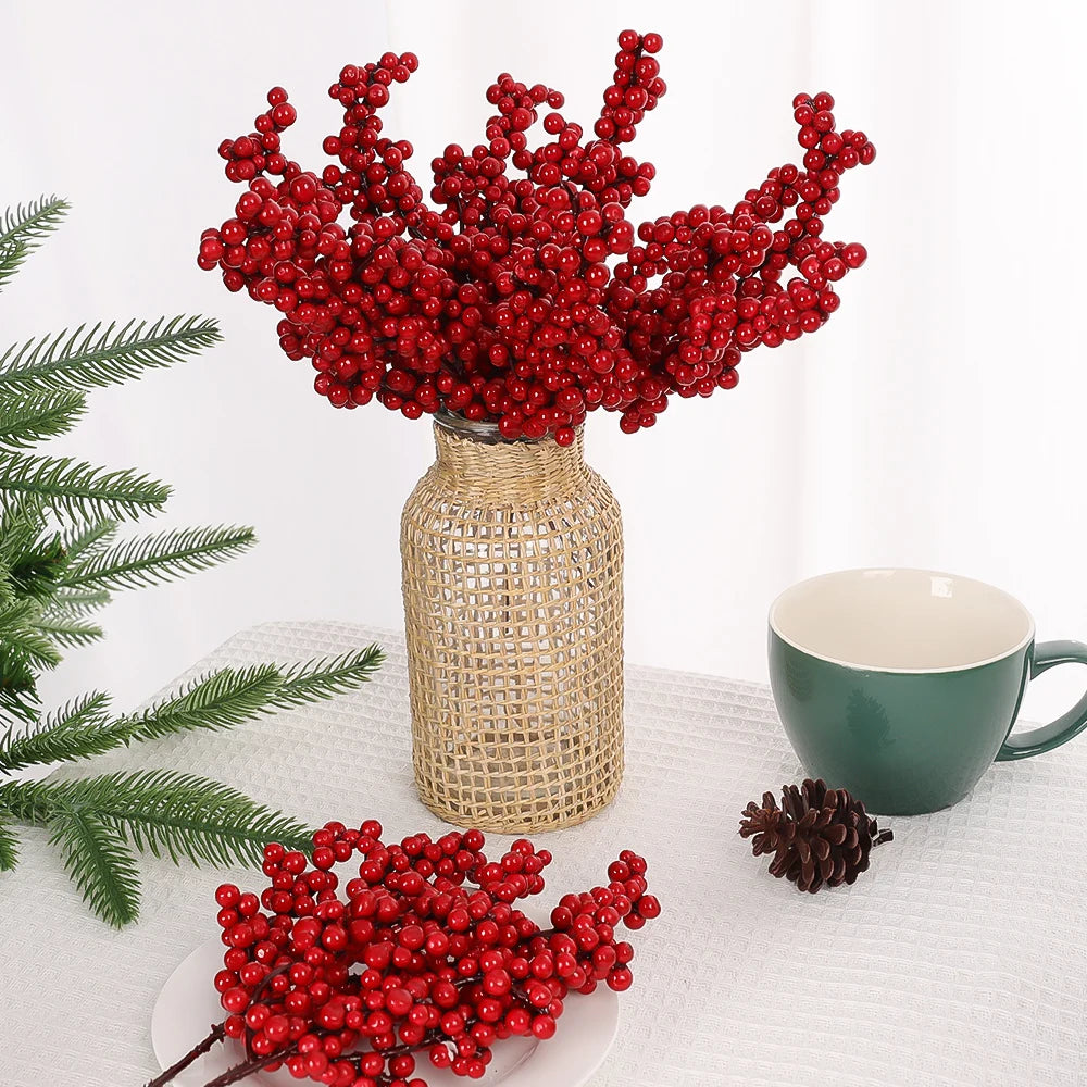 Artificial Red Berry Stems – Christmas Decoration & DIY Craft Supplies
