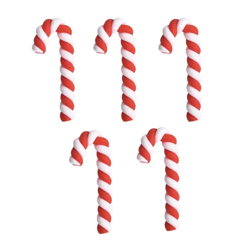 Kawaii Resin Candy Cane Cabochons – Christmas Flatback Craft Decorations (15/30/60/90PCS)