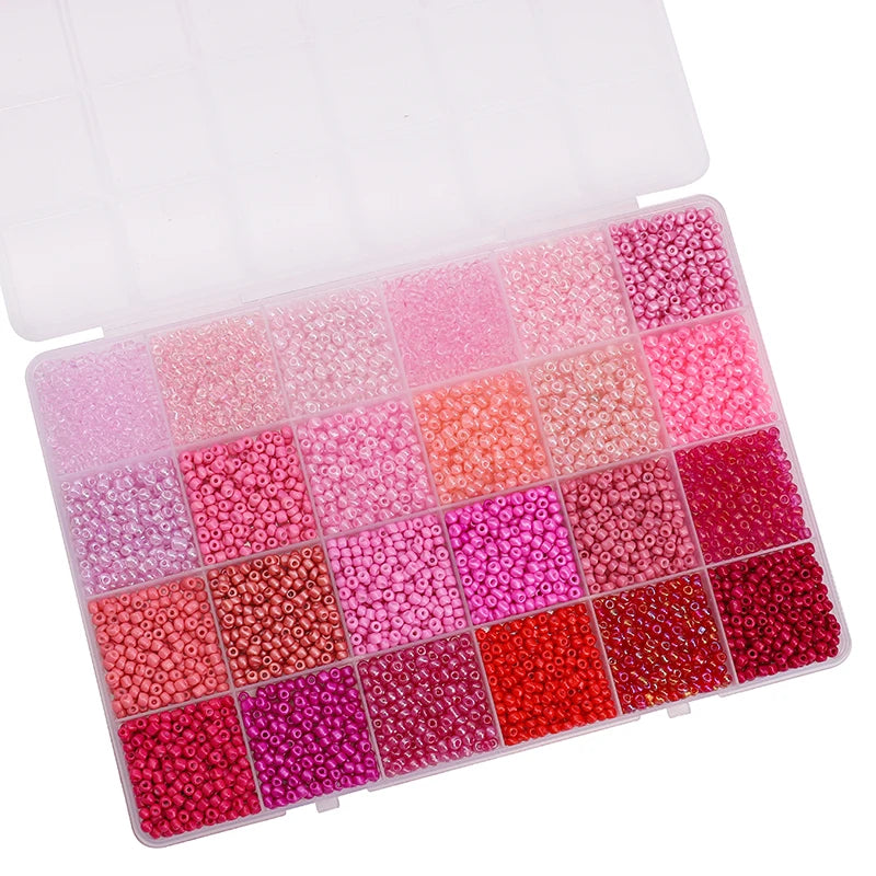 24-Grid Rice Bead Set (5200PCS) – Colorful DIY Jewelry Making Kit