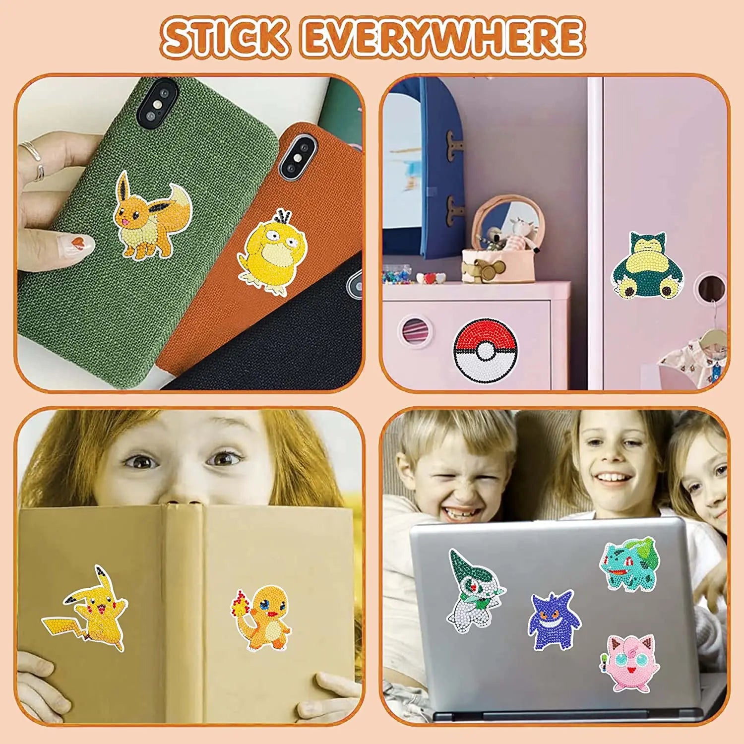 Pokémon Diamond Painting Stickers & Cartoon Crystal Art Craft Set