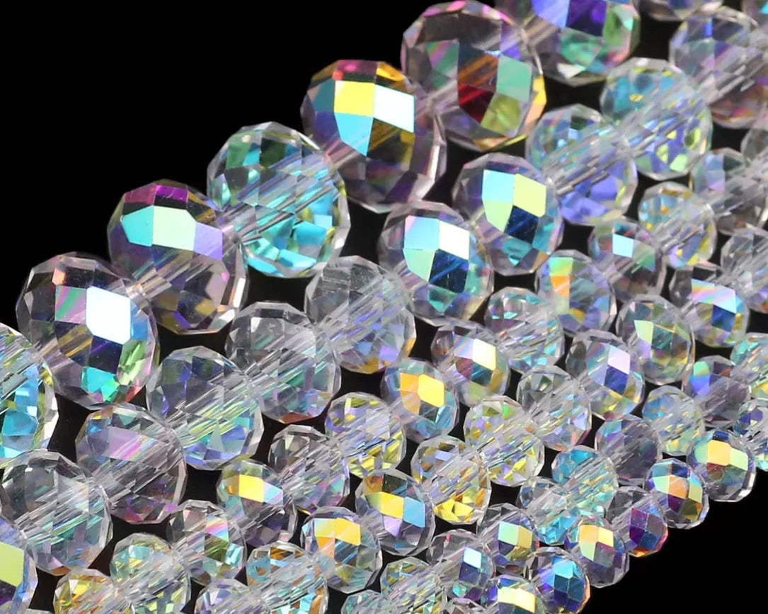 Austrian Crystal White AB Glass Beads 3/4/6/8Mm