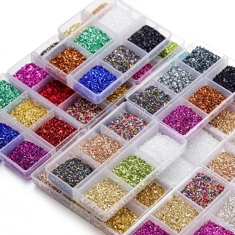 30g Crushed Glass Stones – Irregular Resin Fillers for DIY Epoxy Crafts & Nail Art