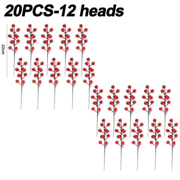 Artificial Holly Berry Stems – Christmas Décor