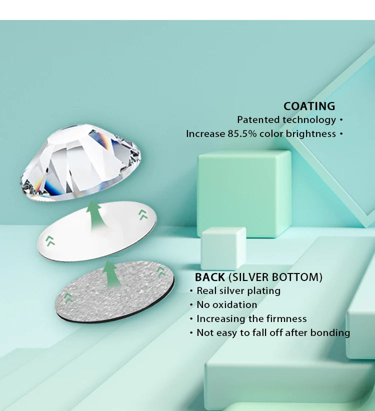 YHB Cold-Fix Crystal Rhinestones – 101–133 PCS for DIY Crafts