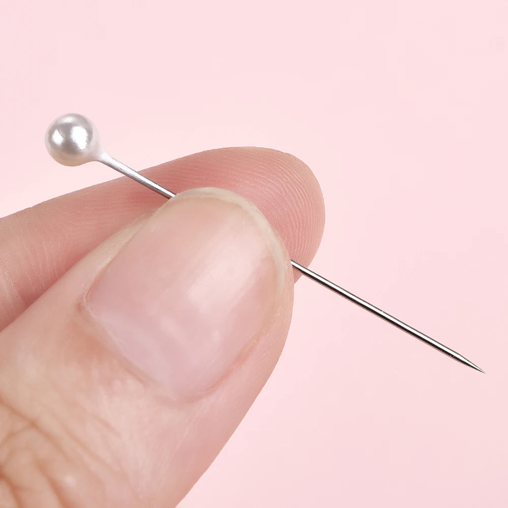 100Pcs/Box 38cm Colorful Round Pearl Head Needles