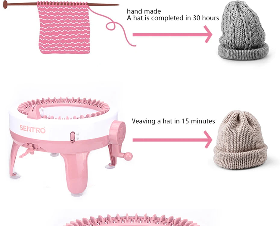 Sentro 40-Needle Knitting Machine – DIY Hand Knitting Kit
