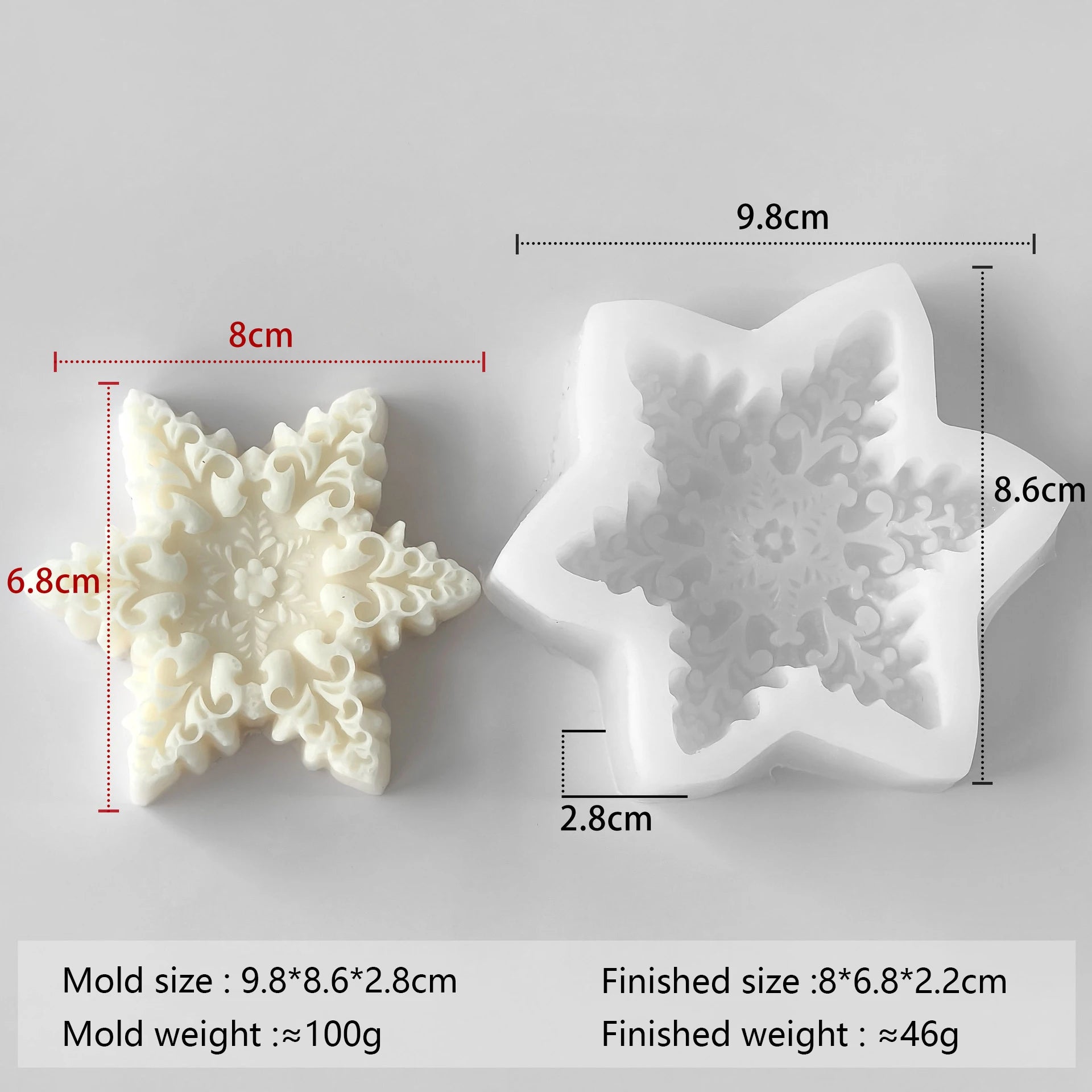 ❄️ Snowflake Candle Silicone Mold – DIY Christmas Soap, Wax Melt, Aroma Stone & Handmade Holiday Decor Gift