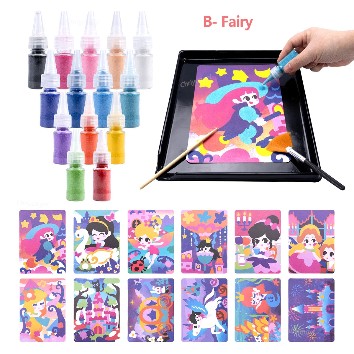 Magic Sand Art Kit – Princess, Castle & Animal Cards