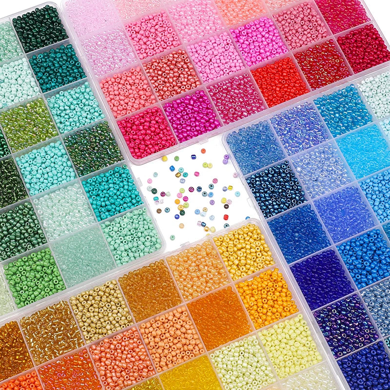 24-Grid Rice Bead Set (5200PCS) – Colorful DIY Jewelry Making Kit