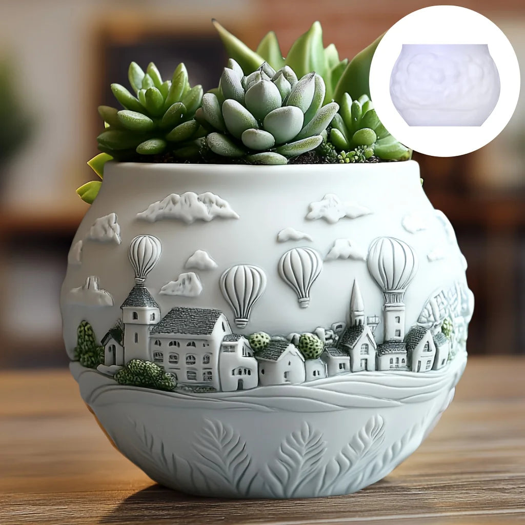 Mountain Landscape Silicone Mold – DIY Resin Planter, Trinket Box & Candle Cup
