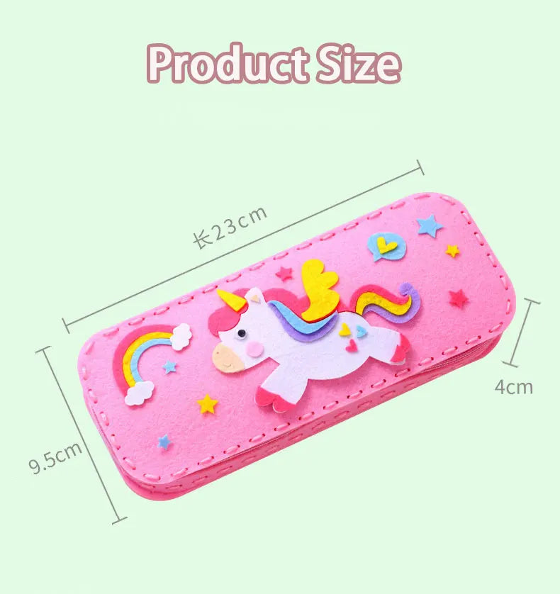 DIY Sewing Stationery Bag Kit – Non-Woven Craft Set for Kids