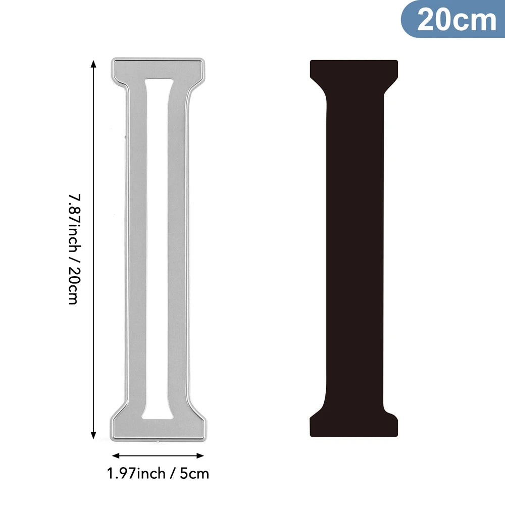 20cm A–Z Metal Letter Cutting Dies – 26 Capital Alphabets for DIY Crafts