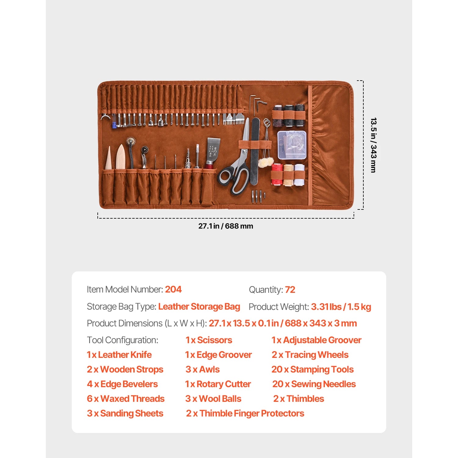 Leather Working Tools Kit