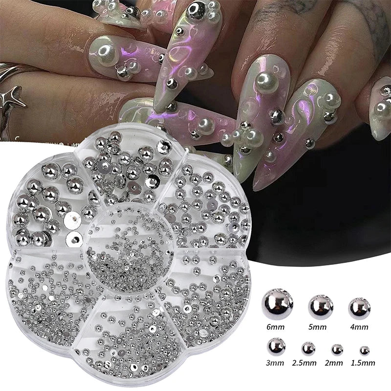 7-Grid Mixed Pearl Nail Art Decorations