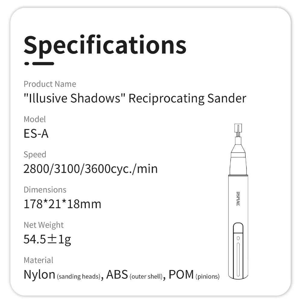 ES-A Reciprocating Sander – Electric Grinding Pen for Model & DIY Crafts