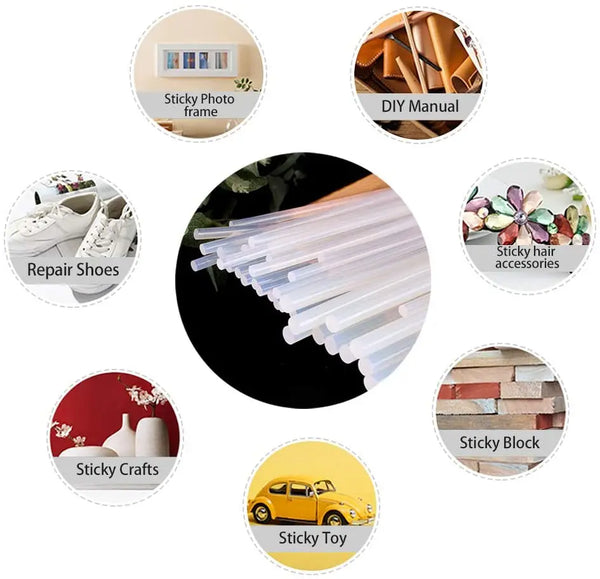 10-100 Pack Full Size Hot Glue Sticks 11mm Diameter Multipurpose for Kid Adult DIY Art Craft Gluing Repairing Festival Home
