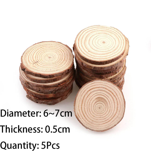 Natural Pine Wood Slices with Bark – 3–16CM Unfinished Round Log Discs (1–10pcs)