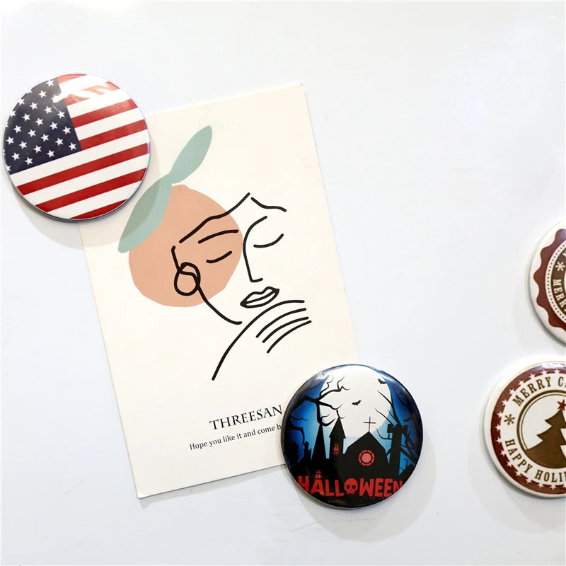 50/100pcs DIY Magnet Badge Button Parts