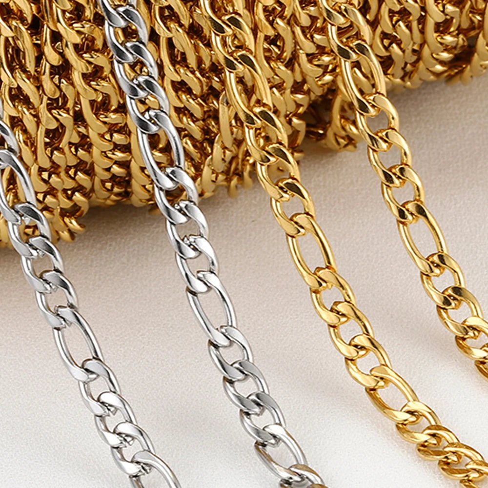 No Fade Stainless Steel Chain – 2M Gold Chain for DIY Jewelry Making