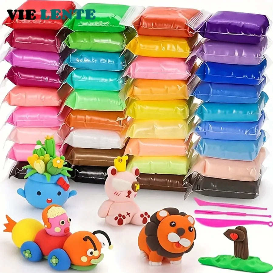 36-Color Air-Dry Clay Set – Ultra Light Modeling Clay with Tools for Kids & DIY Crafts