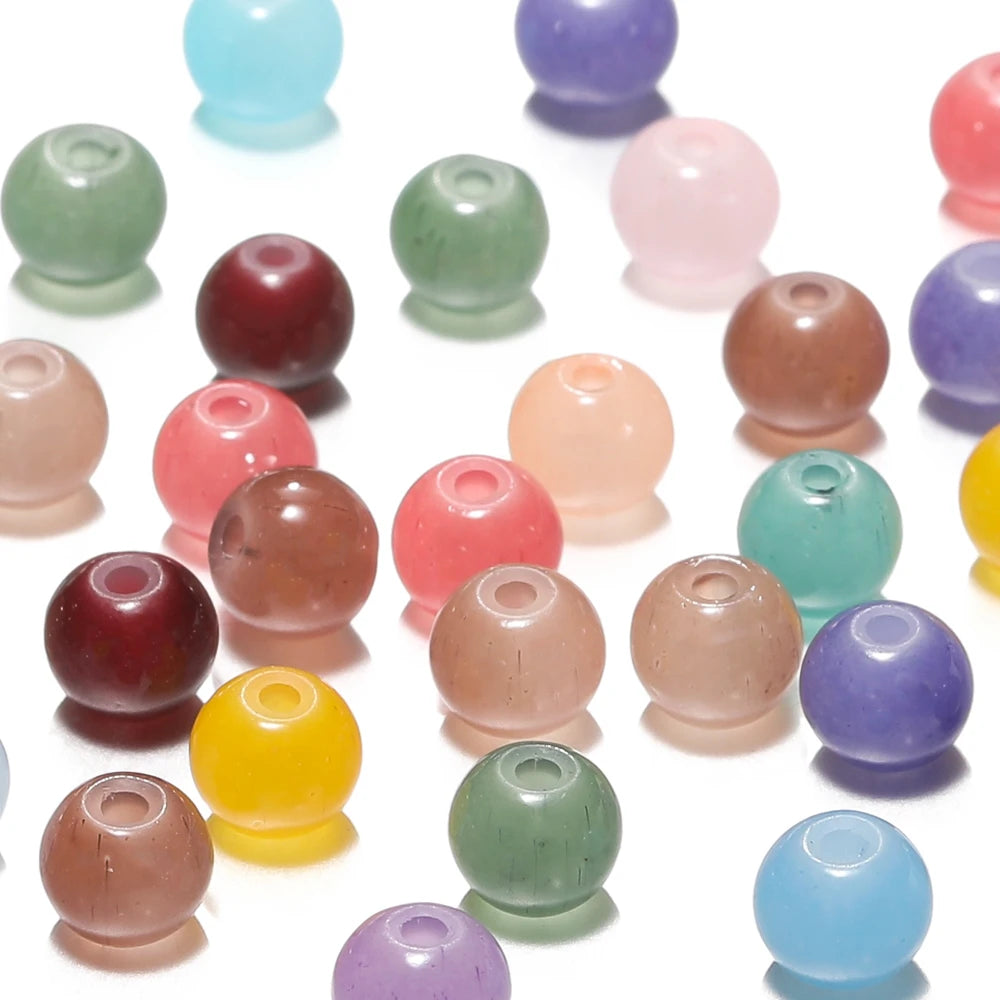 6mm Glass Round Beads – 30/50PCS Colorful Spacer Beads for DIY Jewelry