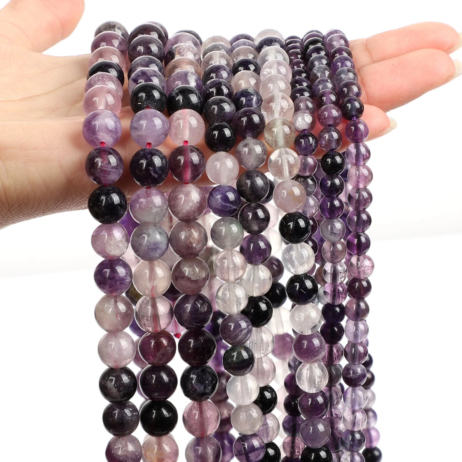 Purple Natural Stone Beads – Amethyst, Agate & Tourmaline for DIY Jewelry