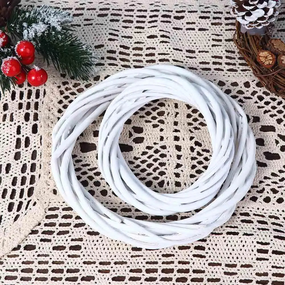 White Rattan Wreath – Blank Vine Garland Ring for Wedding & Christmas Decoration