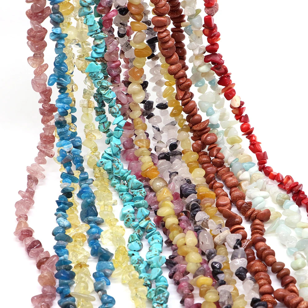 Natural Aquamarine Quartz Beads – Freeform Chips for DIY Jewelry & Crafts