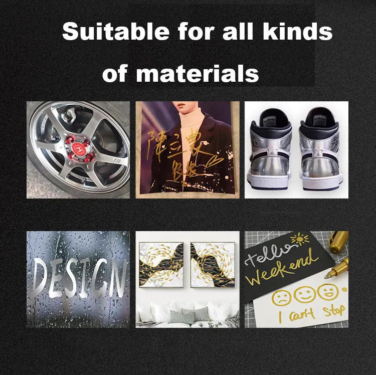 2/1Pc Brush Metallic Marker Pens Gold Silver Color Permanent Art Marker For Manga Crafts Scrapbooking School Stationery Supplies