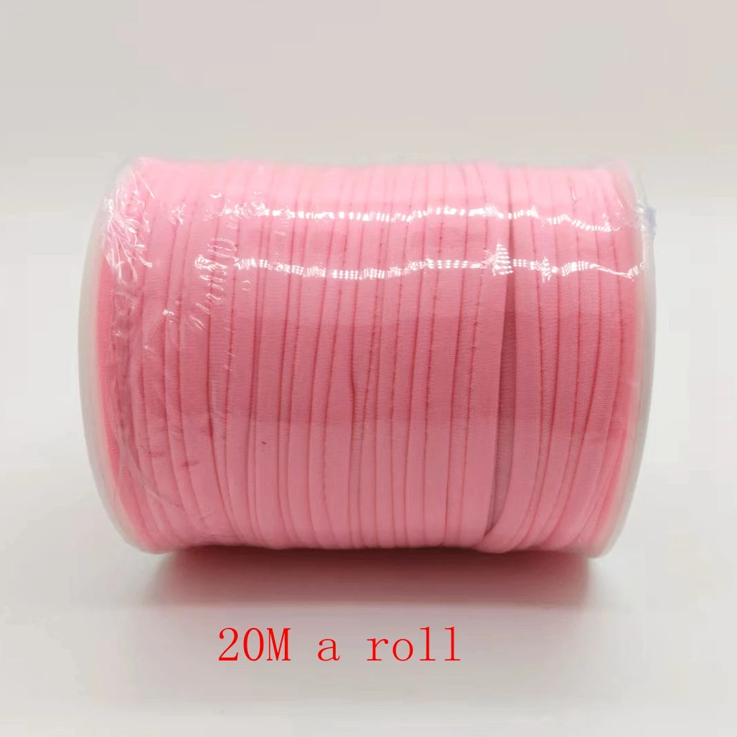 5mm Elastane Cord – Plain Color Hollow Stitched Elastic Band (46 Colors)