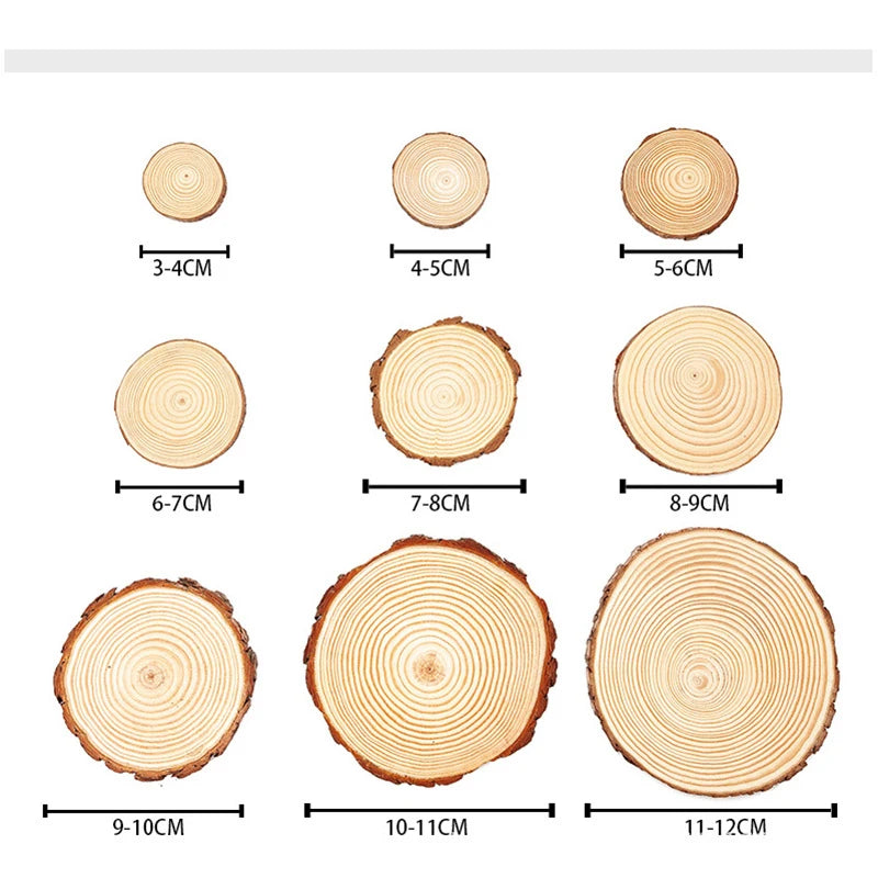 DIY Pine Wood Log Chips – Natural Round Wood Slices for Crafts