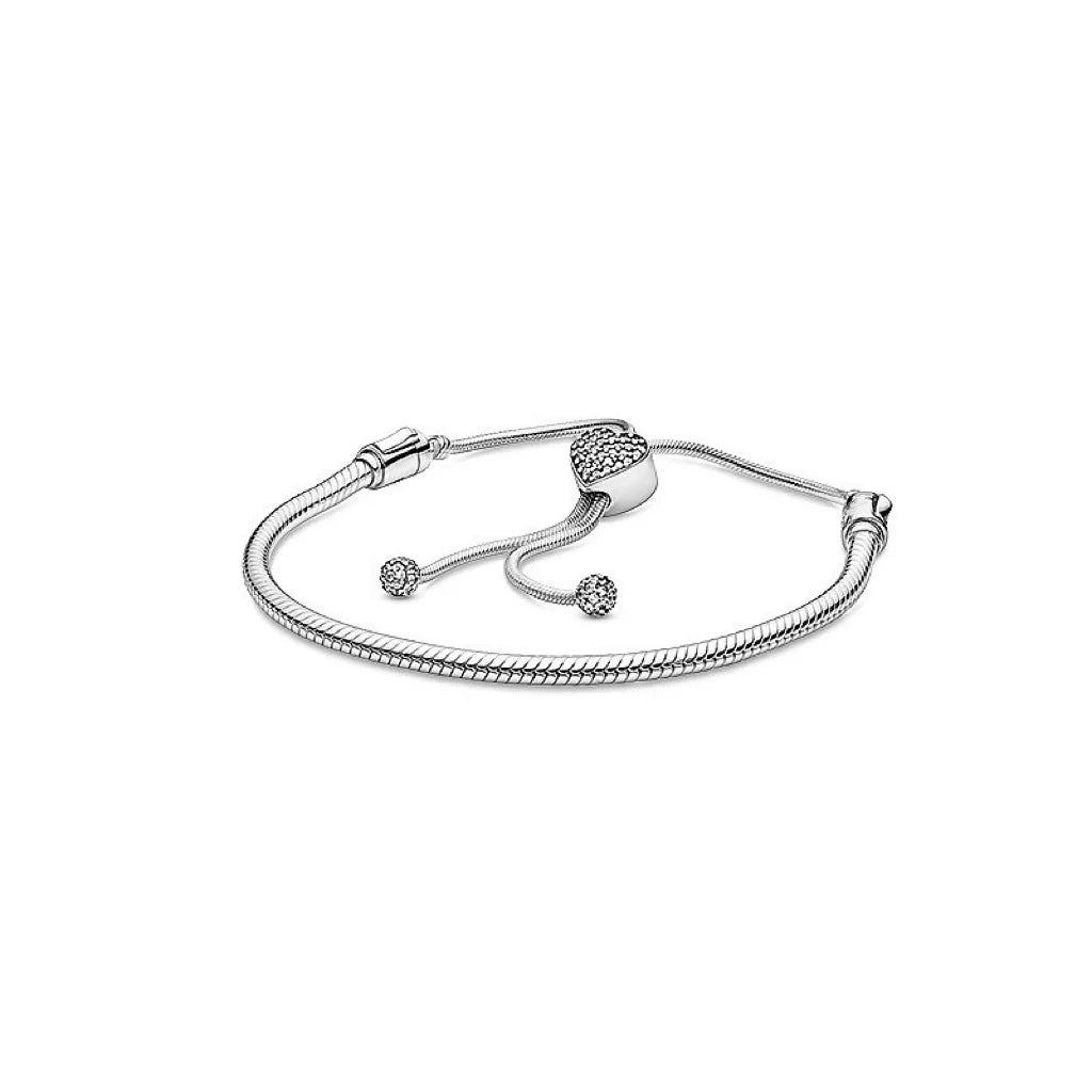 Adjustable 925 Sterling Silver Bracelet – DIY Fashion Charm Jewelry for Women