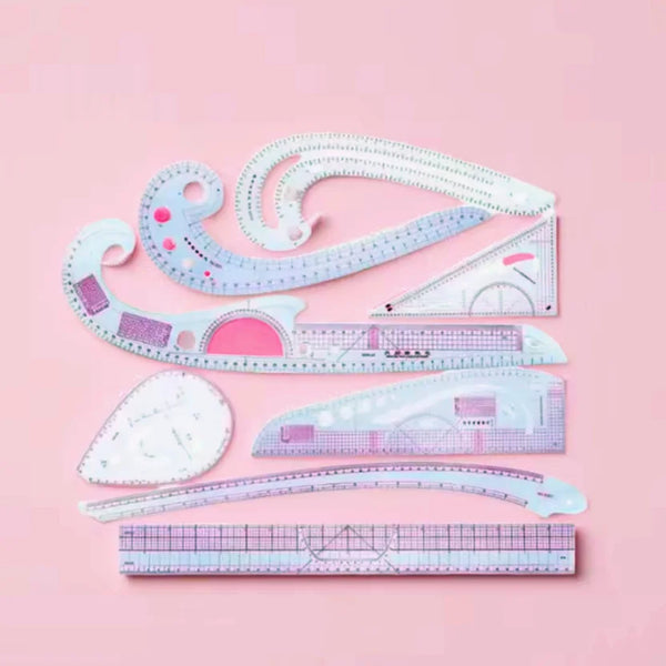 9 Pieces Metric Clothes Curve Sewing Ruler  Set Drawing Stencil Handmade Grading Curve Rule DIY Pattern Making  Accessories