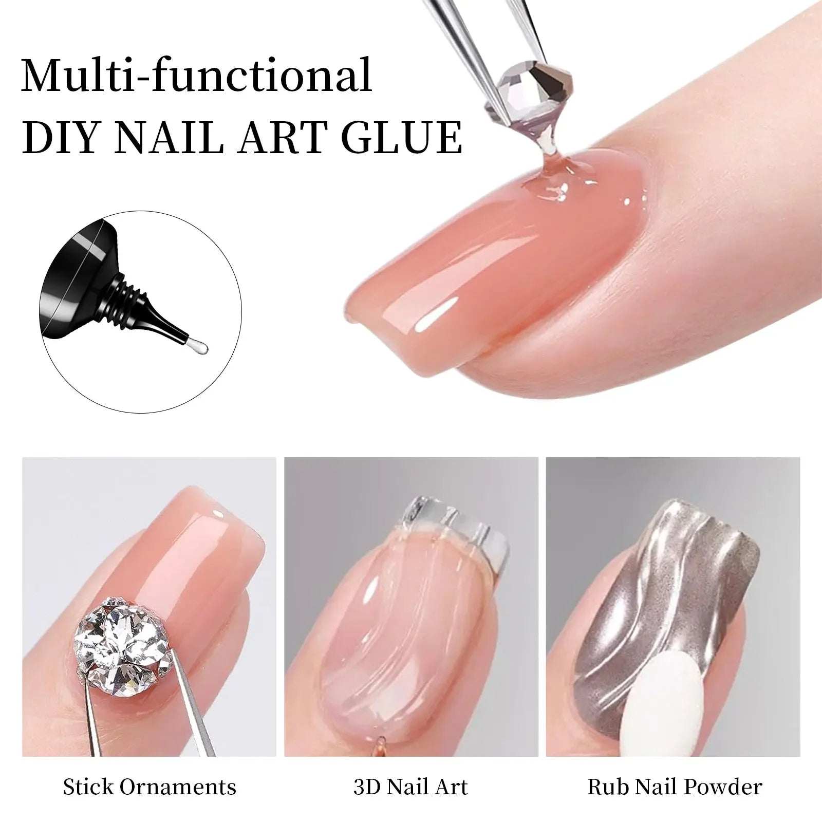 30g Super Strong Nail Rhinestone Glue – Bling Gel for 3D Nail Charms