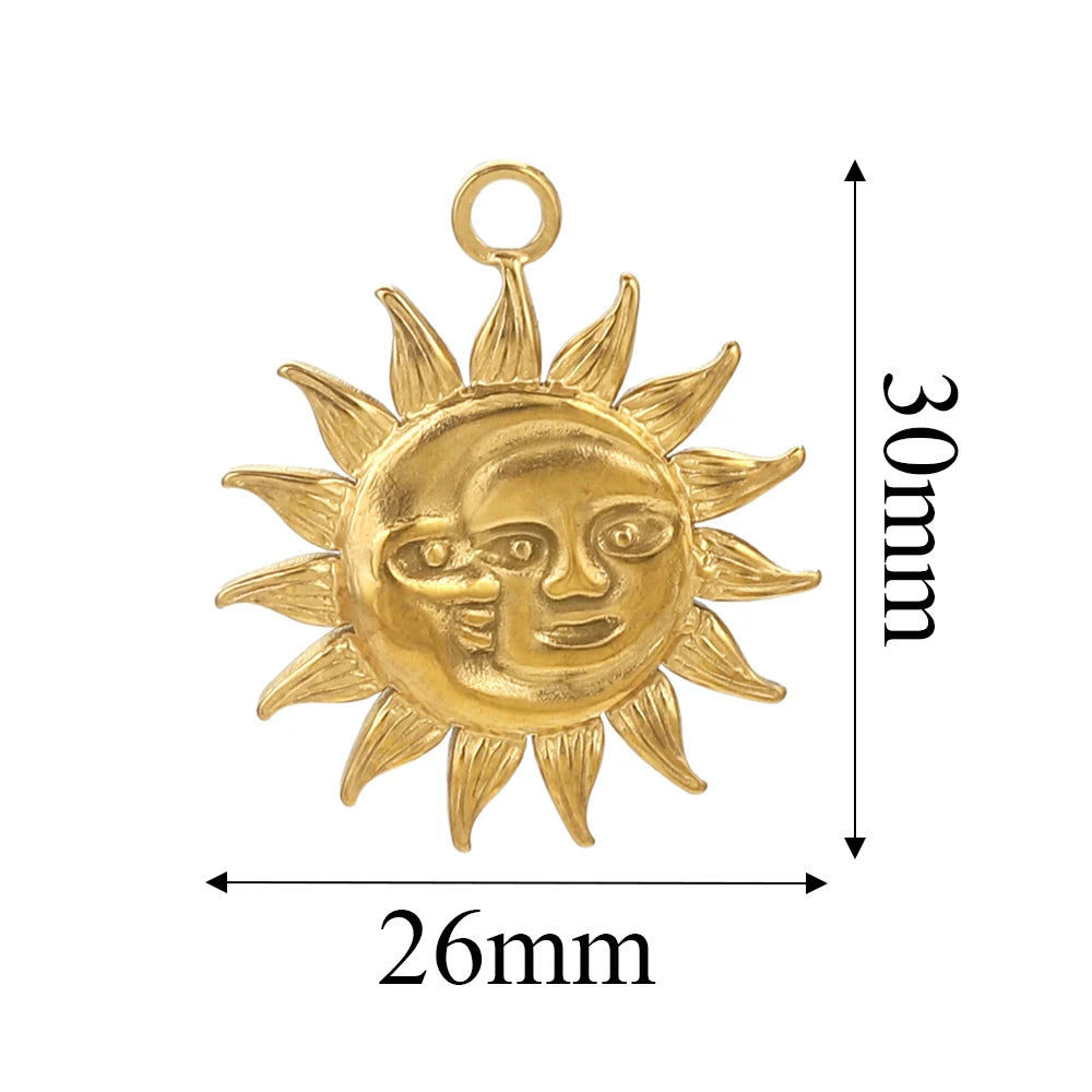 5PCS Gold Stainless Steel Charms – DIY Jewelry Pendants & Accessories