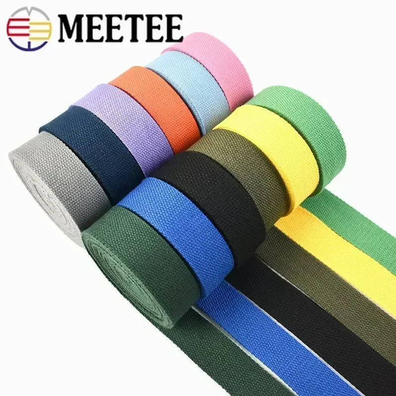 4M Cotton Webbing Tape – 1.3mm Thick Strap for Bags, Belts & DIY Sewing (20–50mm)