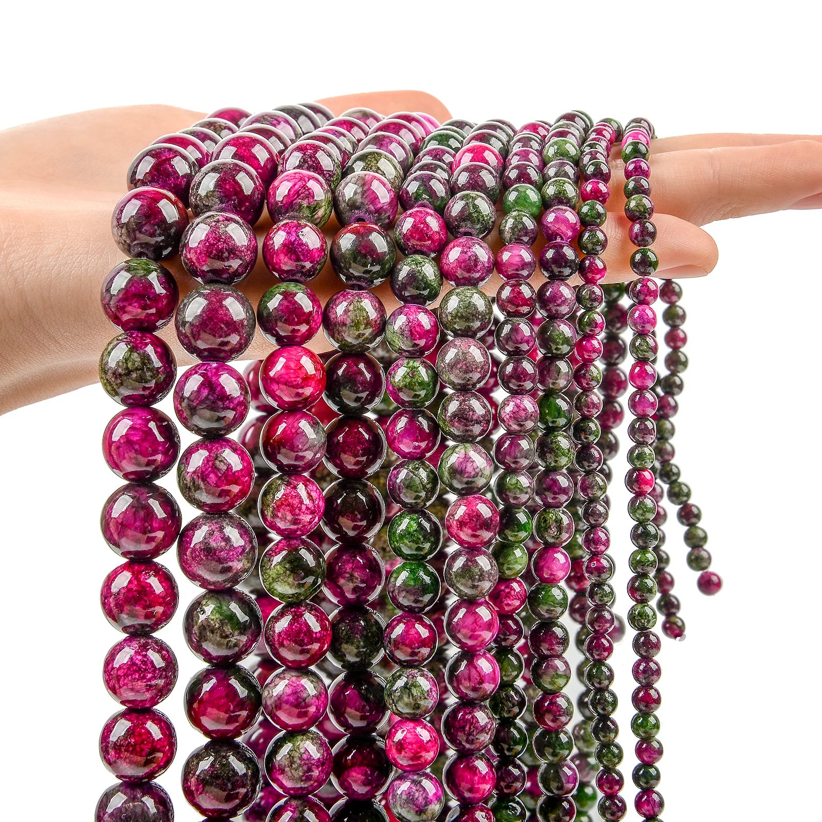 Purple Natural Stone Beads – Amethyst, Agate & Tourmaline for DIY Jewelry