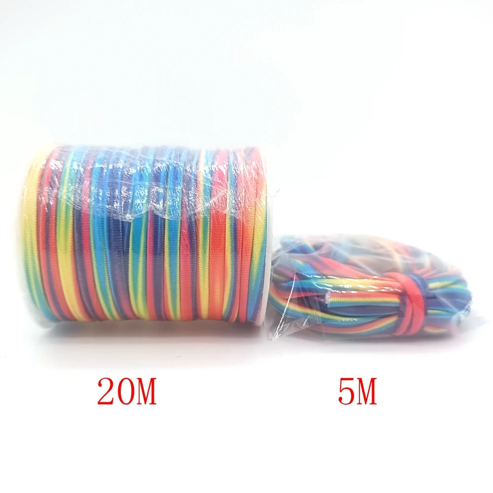 5mm Elastane Cord – Plain Color Hollow Stitched Elastic Band (46 Colors)