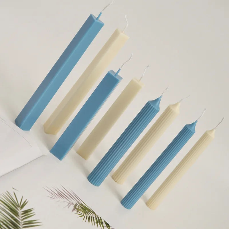 Striped Pillar Candle Mold – Triangle & Rectangle DIY Kit