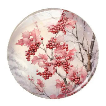 Handmade Christmas X-mas Winter Pink Gnomies Deer Snowman Bells Photo Glass Cabochon Flatback Demo Cameo For Diy Jewelry Making