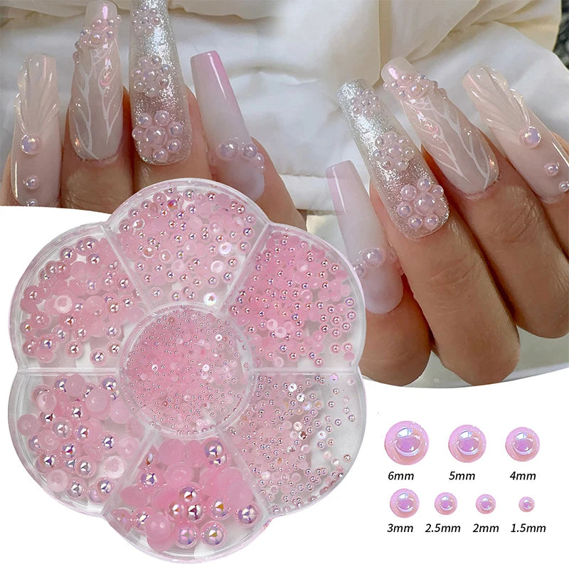 7-Grid Mixed Pearl Nail Art Decorations