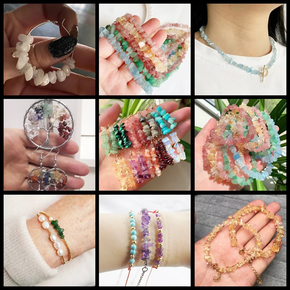 Natural Aquamarine Quartz Beads – Freeform Chips for DIY Jewelry & Crafts